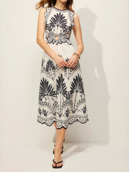 Womens Fashionable Printed Loose Beach Dress