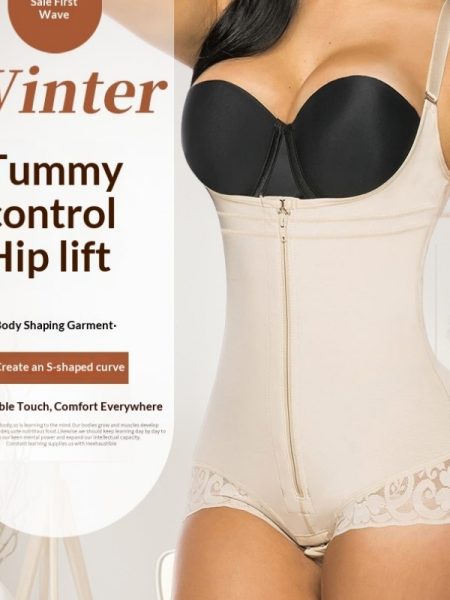 Body-shaping One-piece Shapewear With A Triangular Zipper