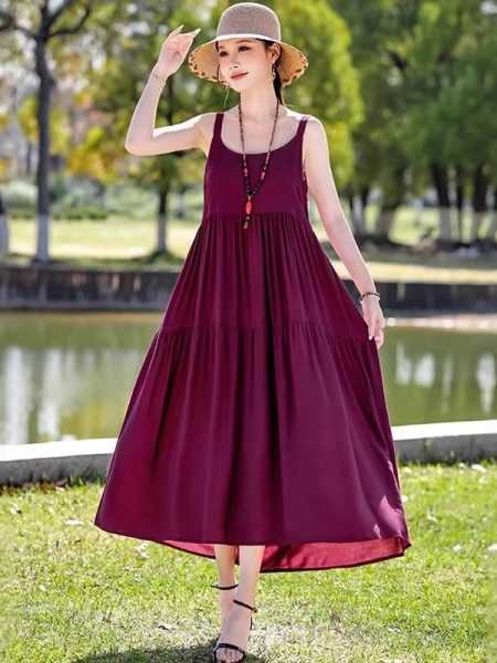 Beach Vacation French Style Floral Maxi Dress