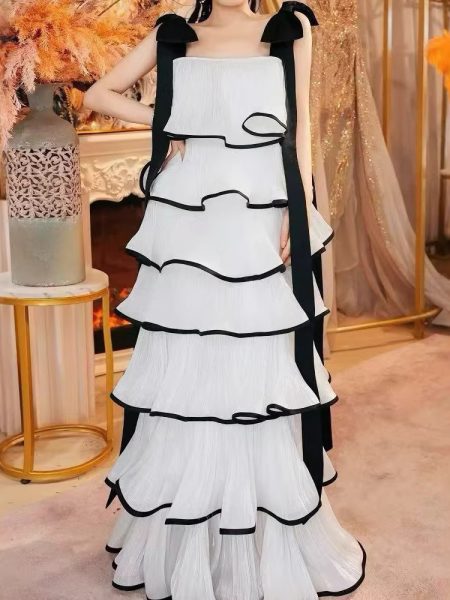 French Chic Camisole Dress For Women With Ruffled Hem