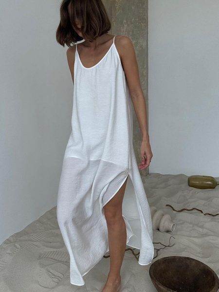 Womens Minimalist Strap Maxi Dress
