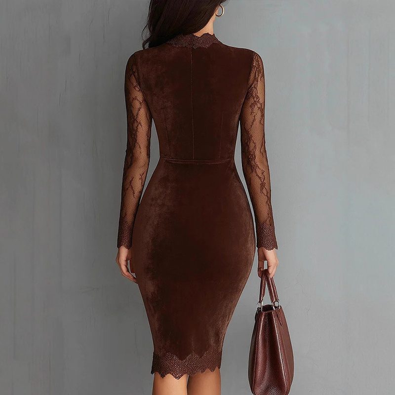 Long Sleeve Party Dress For Spring Autumn Evenings