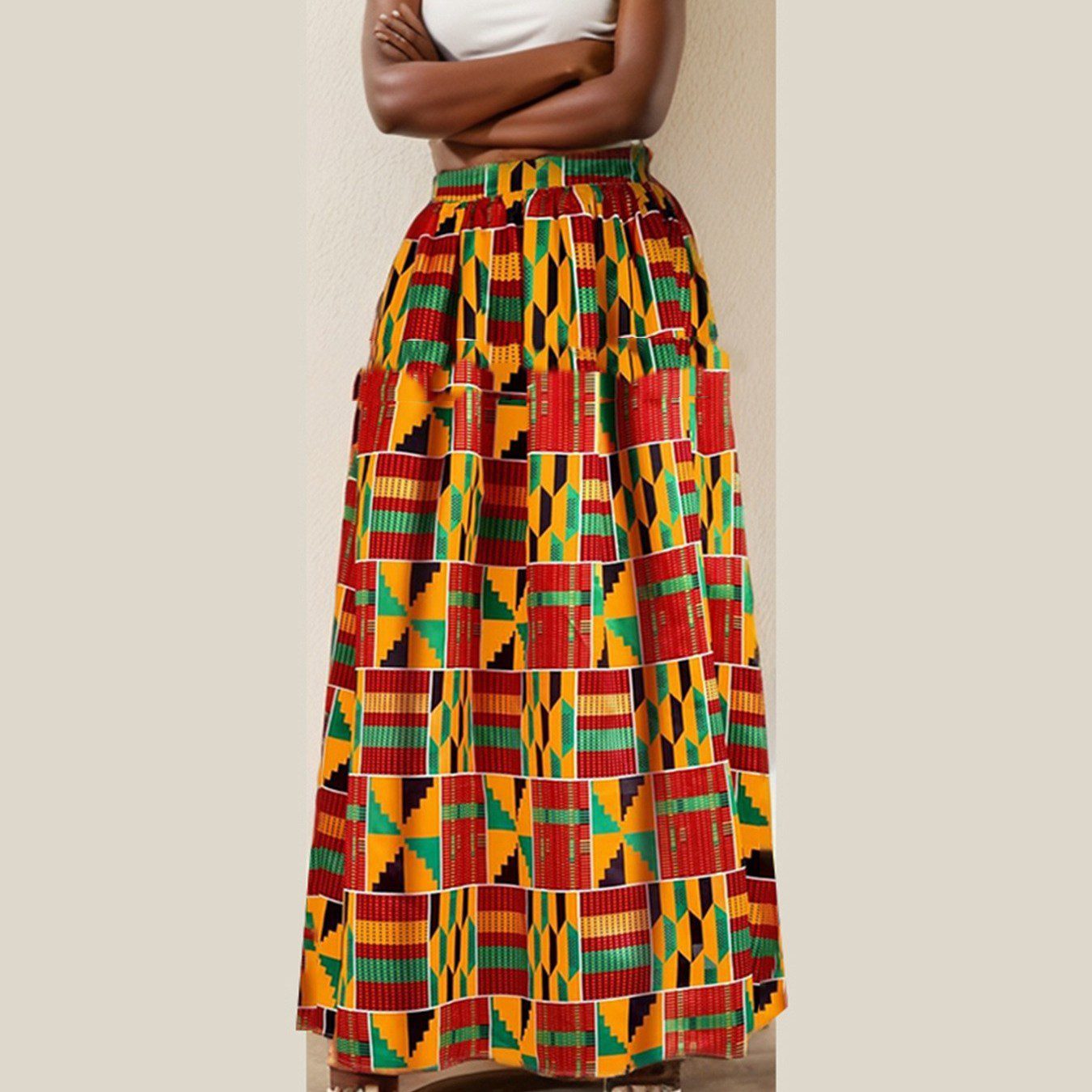 Buy Women's Clothing Online | Buy Trending Dresses for Women African-print A-line Skirt With Pockets