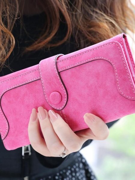 Stylish Matte Long Wallet For Women With Large Capacity