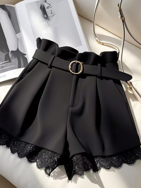 High-waisted Casual Shorts Cropped Pants For Petite Women