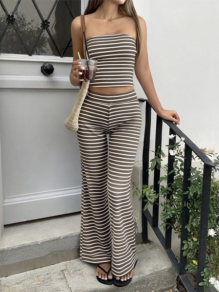 Versatile Tube-top Vest And Long Pants Set