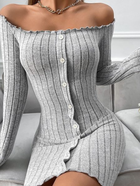 Elegant High-Waisted Off-Shoulder Body-Hugging Women’s Dress