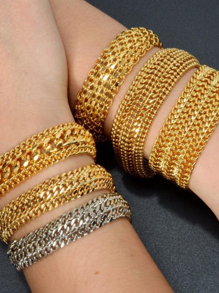 Minimalist Double-row Chain Wide Mesh Bracelet