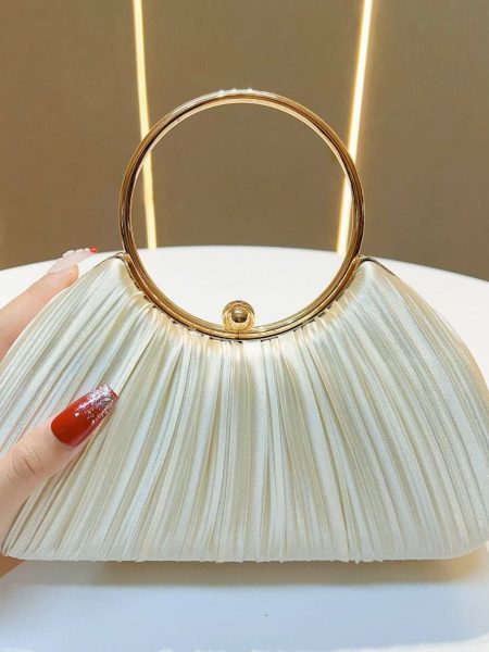 Satin Cheongsam Pleated Evening Clutch