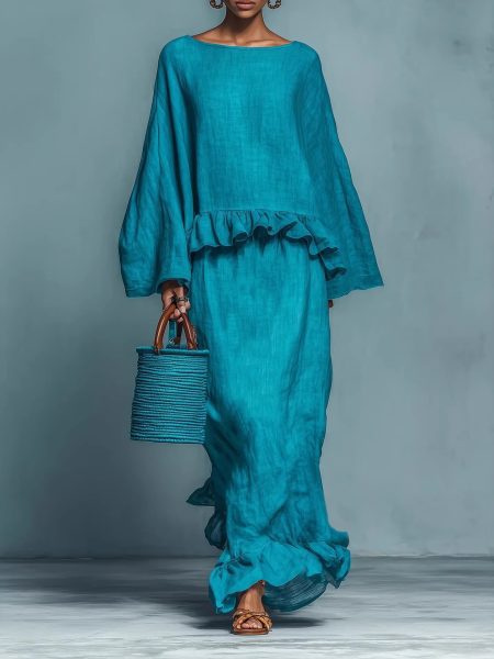 Womens Minimalist Shirt And Straight Skirt Set