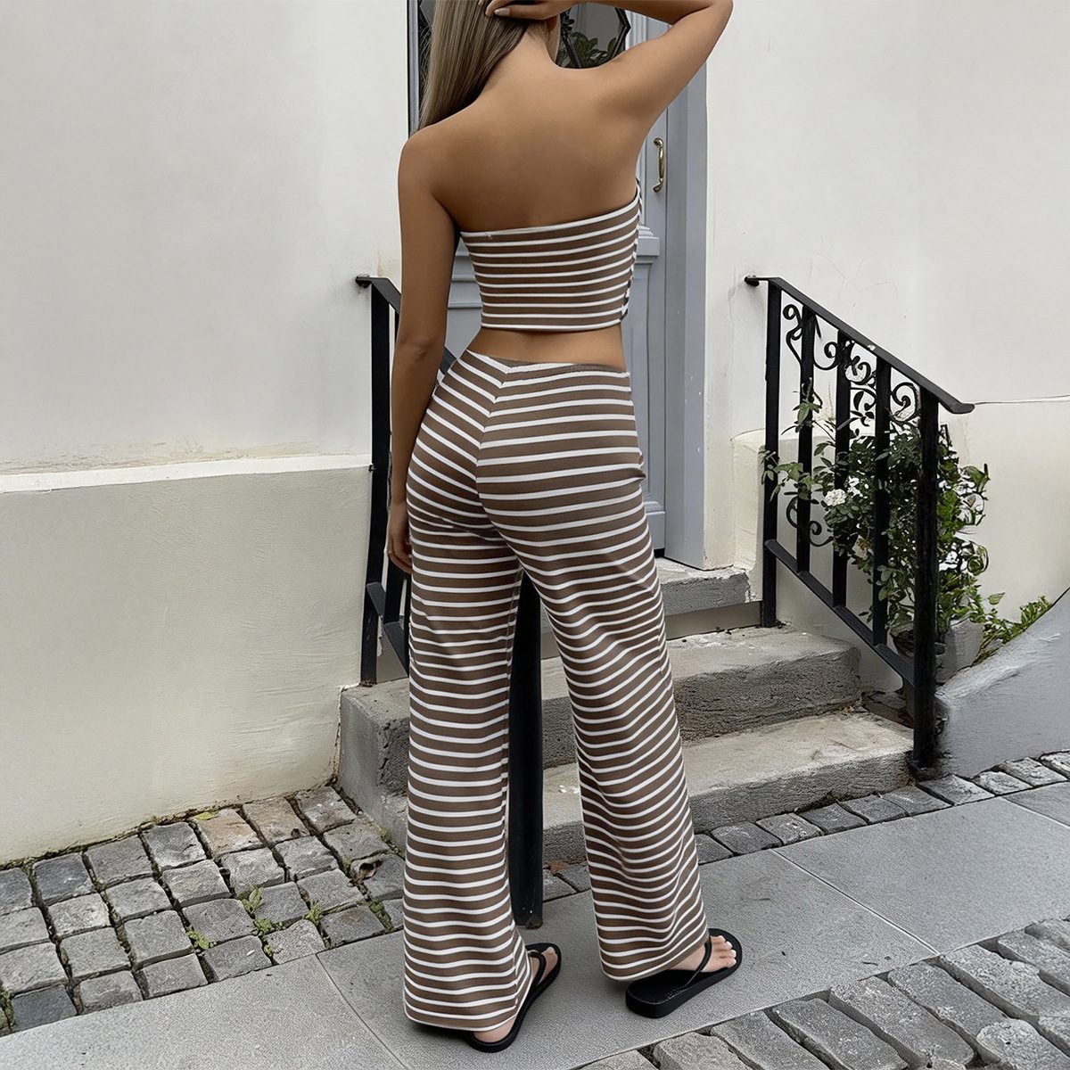 Versatile Tube-top Vest And Long Pants Set