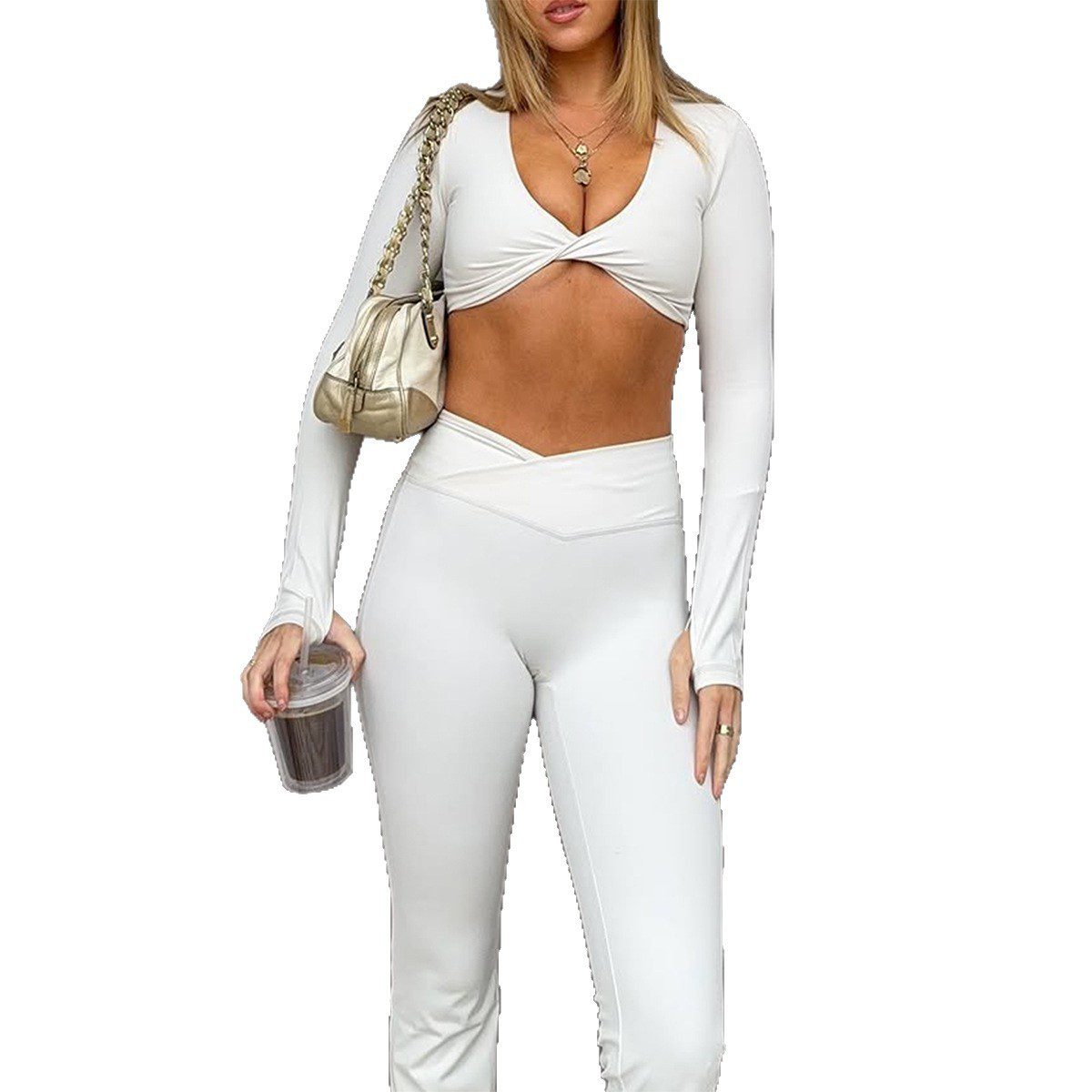 Sleeve T-shirt And Yoga Pants Set For Women