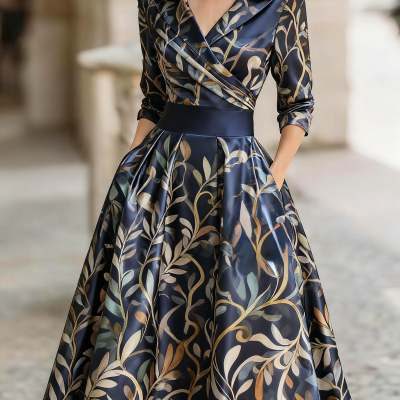 Elegant Formal Waist-cinched Dress That Flatters