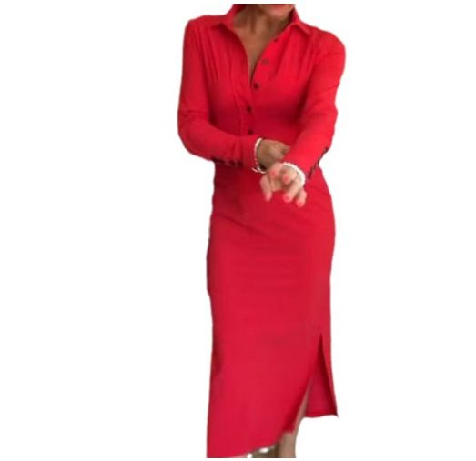 Elegant Women's Long-sleeve Dress