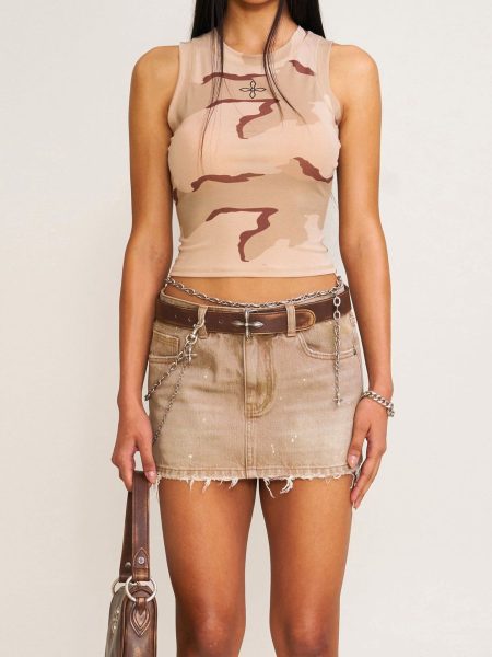 Handmade Wildland Holographic Denim Skirt