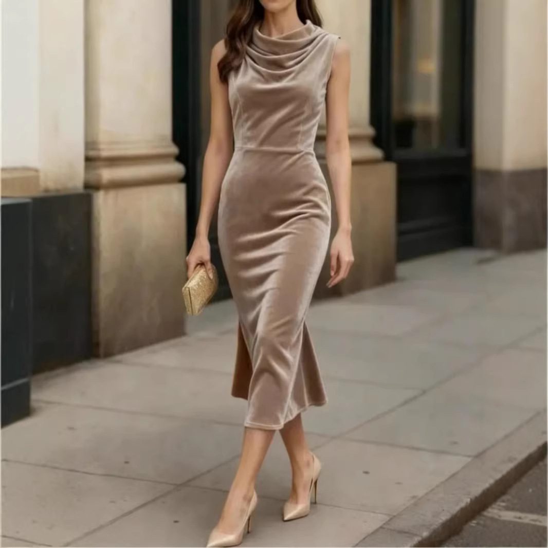 Buy Women's Clothing Online | Buy Trending Dresses for Women Womens Knitted Sleeveless Velvet Bodycon Dress