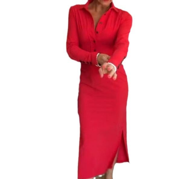 Elegant Women's Long-sleeve Dress