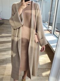 Mid-length loose cardigan sweater