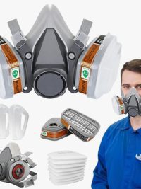 15 In1 Half Face Gas Mask Facepiece Spray Painting Respirator Reusable Safety Suit For 6200 With Filter Chemical And Other Work Protection
