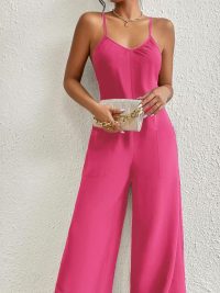Women's Cross Back Wide-Leg Camisole Jumpsuit