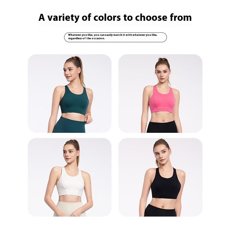 Women's Cool Back Yoga Vest With Chest Pad Workout Bra Sports Underwear