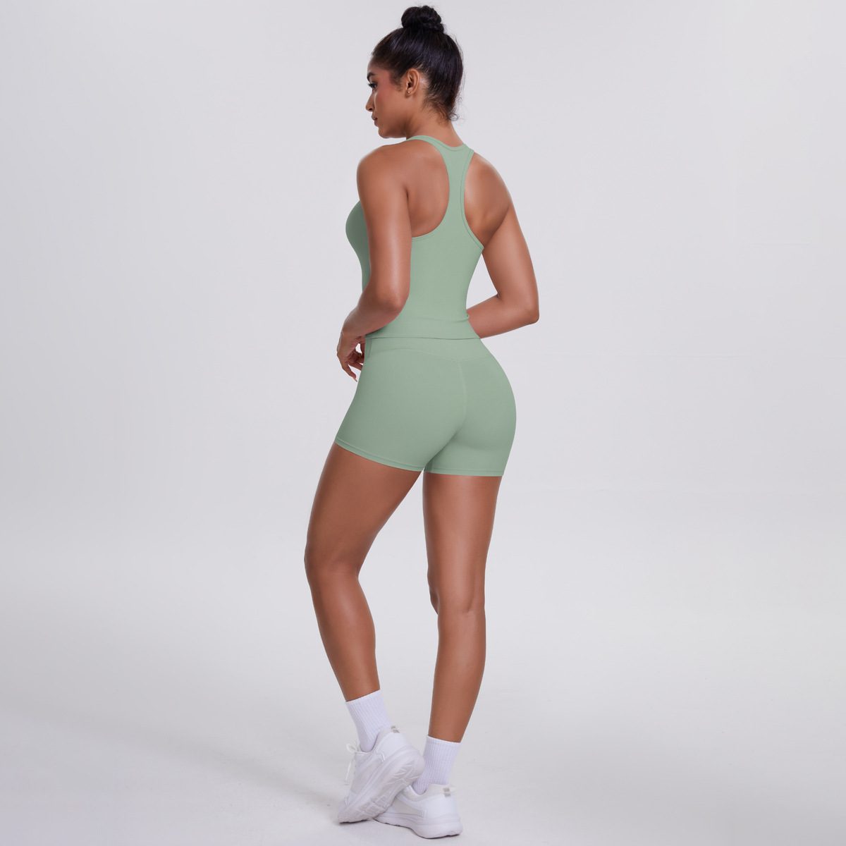 Brushed Outdoor Leisure Running Yoga Clothes Beauty Back Hip Raise Skinny Shorts Suit