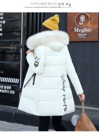 Women's Mid-Length Padded Jacket with Fur Collar