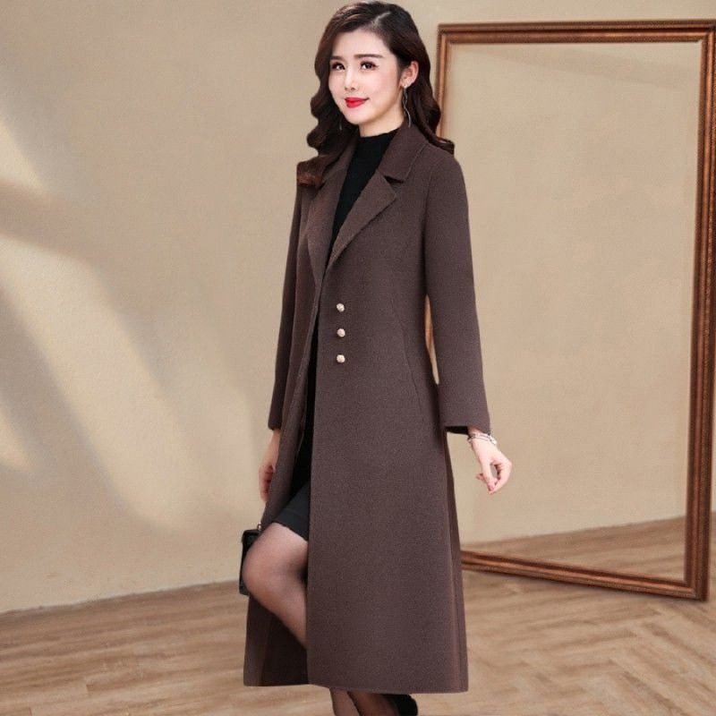 Women's Western Style Woolen Trench Coat