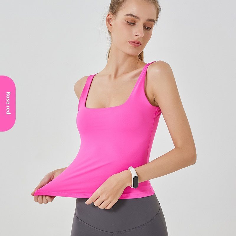 U-neck Sleeveless Double-layer Cloud Soft Fitness Vest
