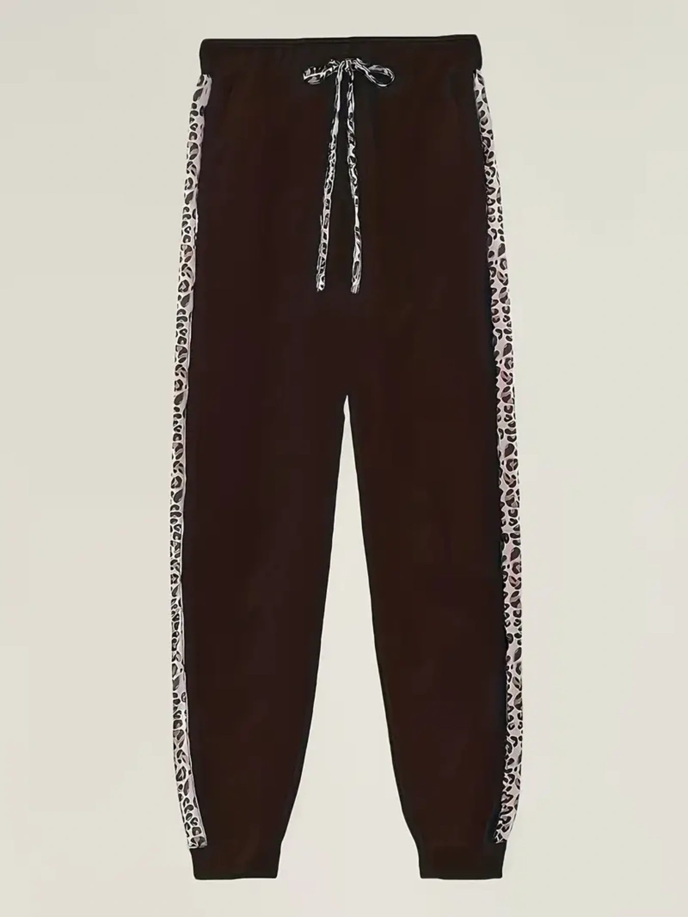 2 Pieces Of Women's Casual Leopard Print Jacket And Sports Pants Set