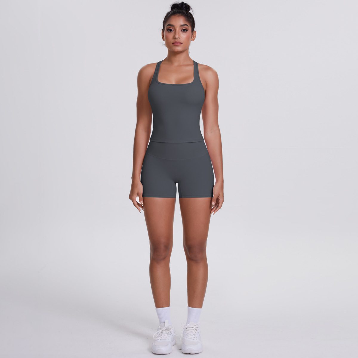 Brushed Outdoor Leisure Running Yoga Clothes Beauty Back Hip Raise Skinny Shorts Suit