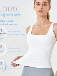 U-neck Sleeveless Double-layer Cloud Soft Fitness Vest