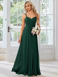 Sling Banquet Temperament Long Pleating Dress