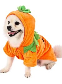 Dog Hoodie Cute Funny Halloween Style Pumpkin Cosplay Costume Warm Puppy Fleece Clothes