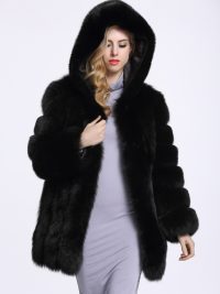 Faux fox fur coat