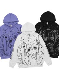 Cute printed loose sweatshirt