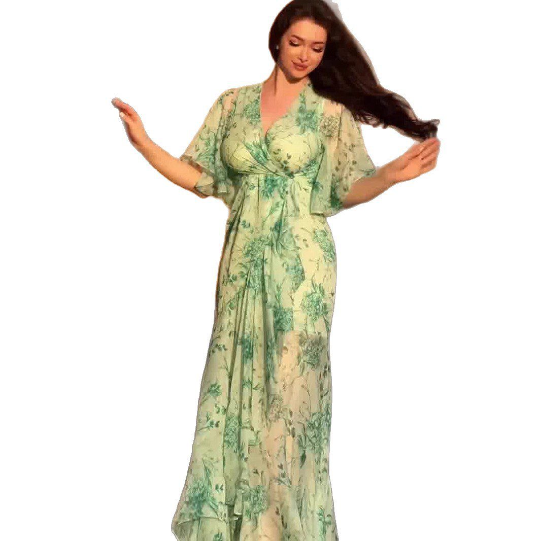 Soft Fresh And Sexy Short Sleeve Floral Dress