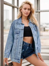 High Street American Denim Coat Loose
