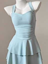 Dress Style Backless Bow Women's Swimsuit With Chest Pad