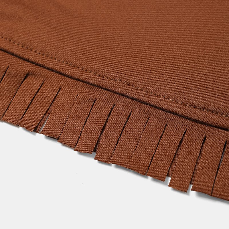 Women's Western Cowgirl Fringe Trim Tops Sexy Off Shoulder Long Sleeve T Shirts Tassel Top