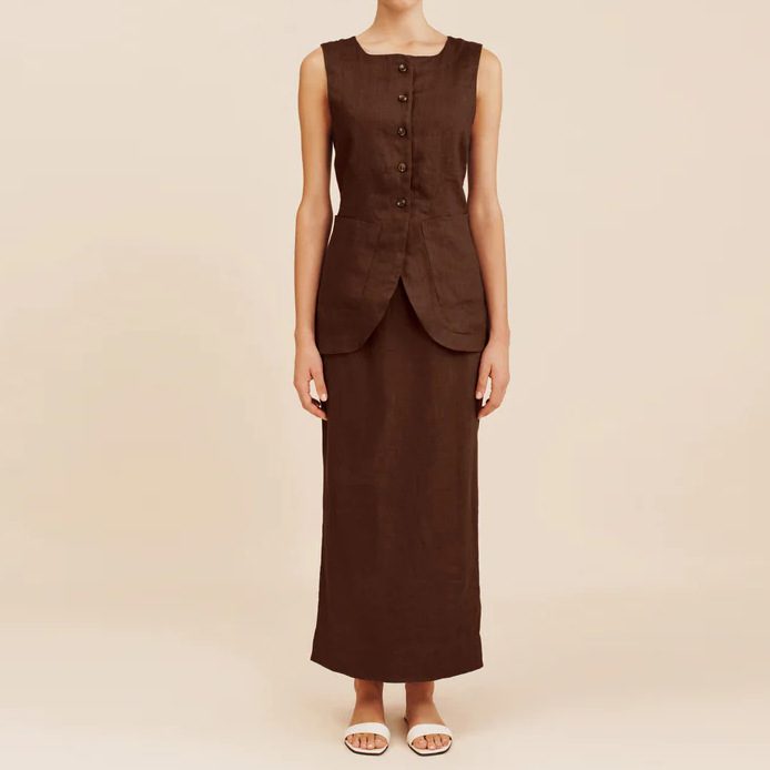 French Laziness Casual Cotton Square Collar Sleeveless