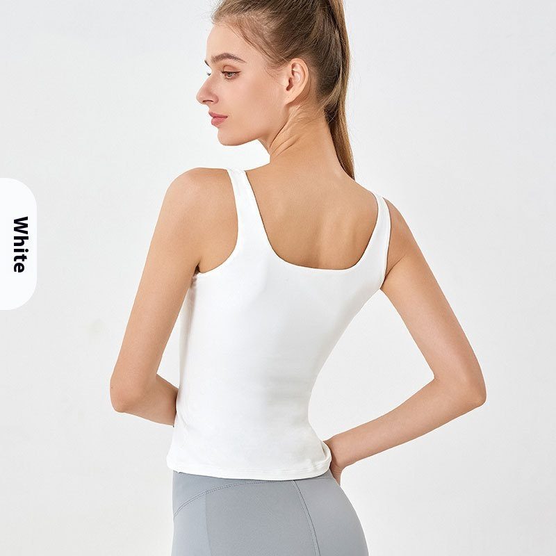 U-neck Sleeveless Double-layer Cloud Soft Fitness Vest