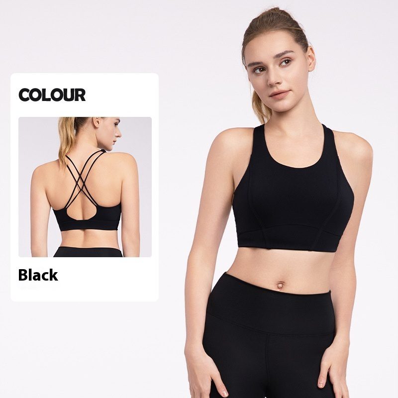 Women's Cool Back Yoga Vest With Chest Pad Workout Bra Sports Underwear