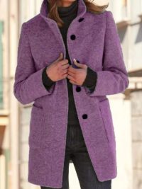 Women's Coat Slim Fit Autumn And Winter Coat Mid-length Warm Button Down Coat