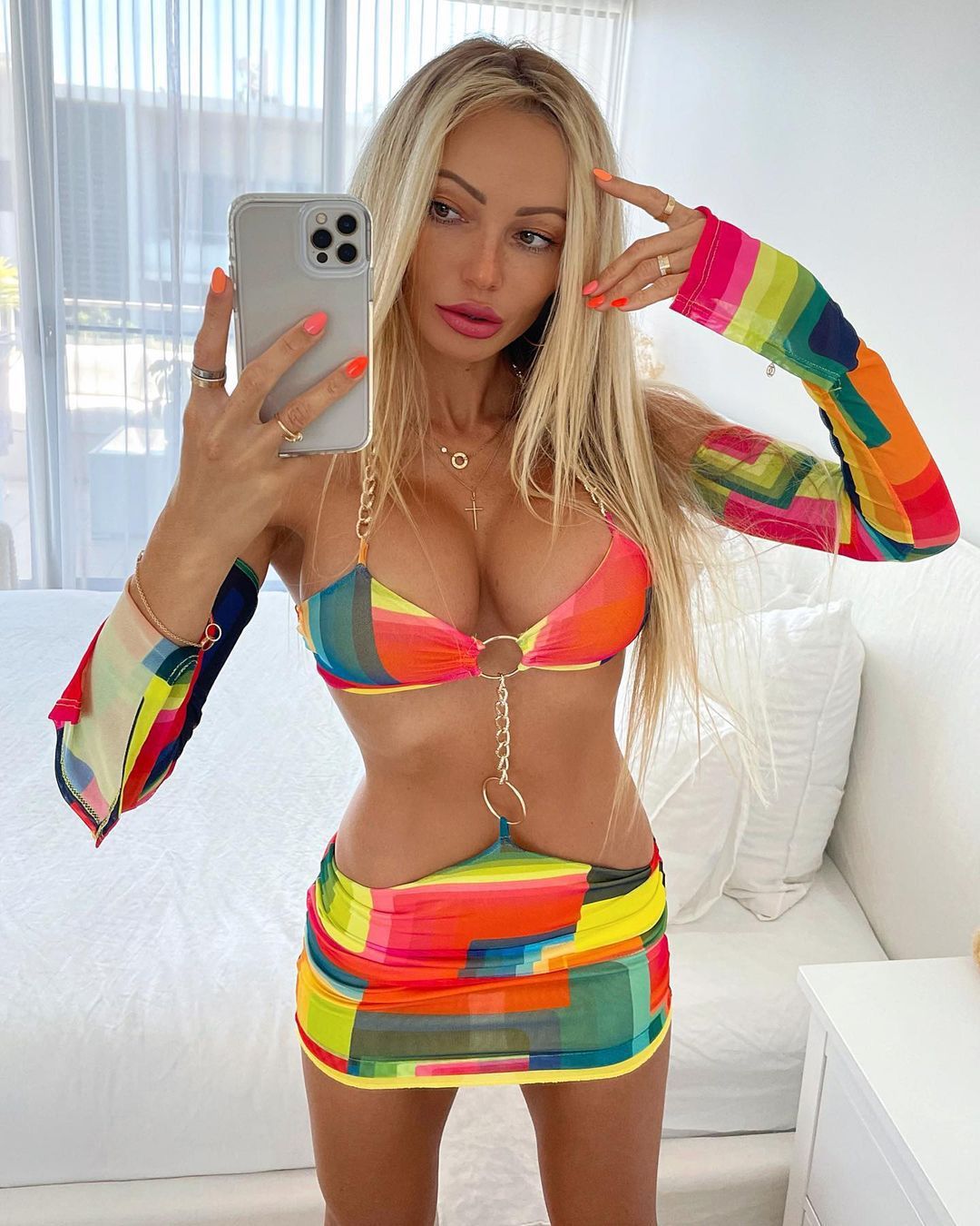 Women's Sexy Bikini Three-piece Set Long Sleeve Two-piece Swimsuit