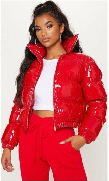 Women’s Bright Metallic Short Cotton-Padded Jacket