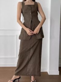 Vest Long Skirt Two-piece Women's Suit