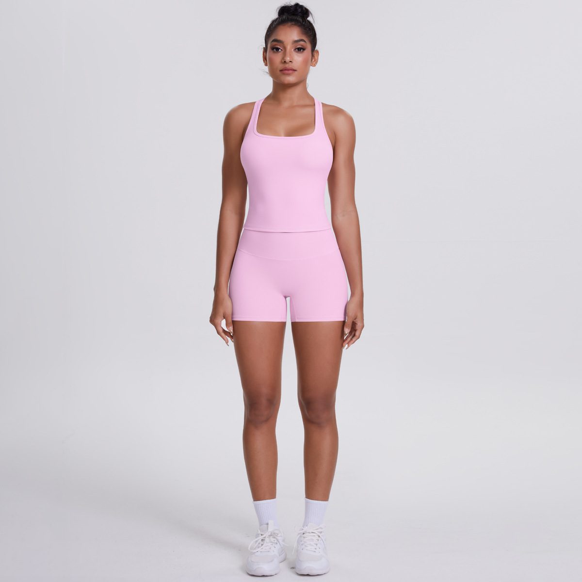 Brushed Outdoor Leisure Running Yoga Clothes Beauty Back Hip Raise Skinny Shorts Suit