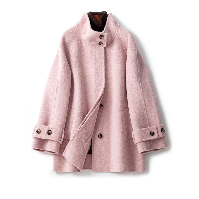 Double-sided Cashmere Women's Mid-length Waist Slimming Woolen Coat