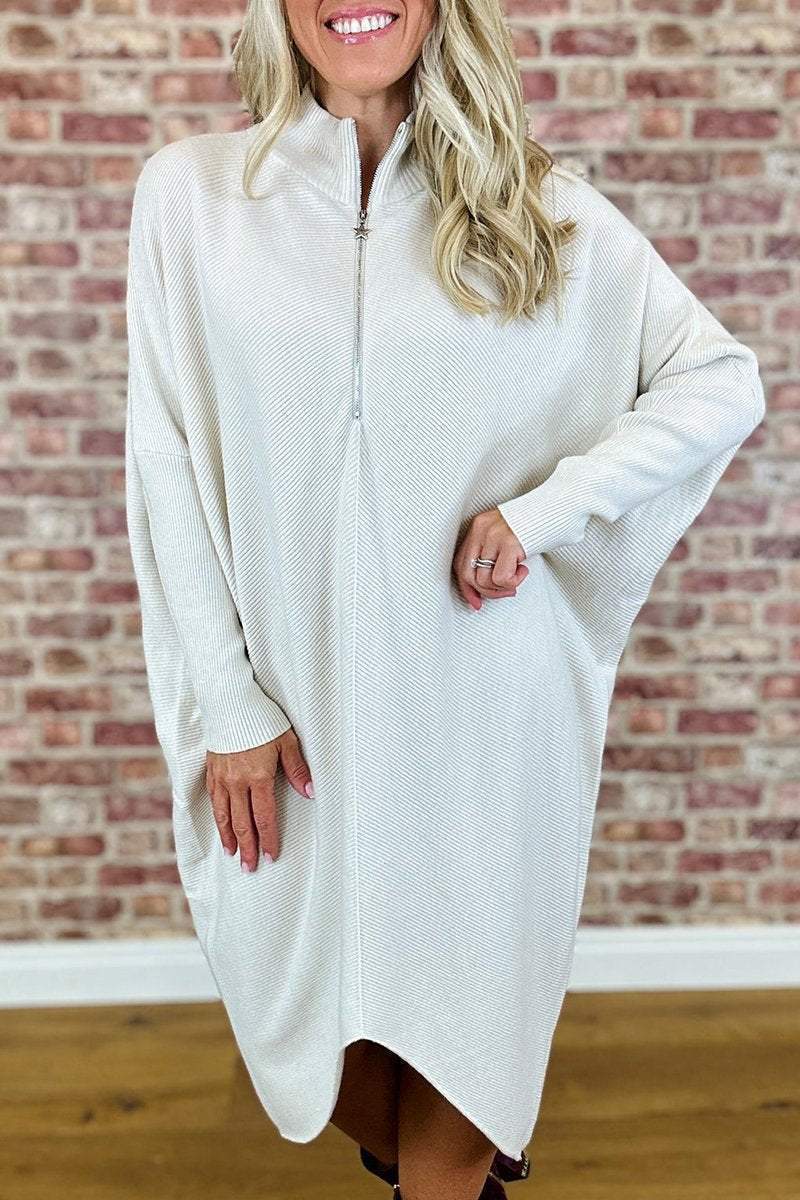 Women's Solid Color Knitted Loose Dress